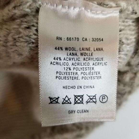 Angel Of The North Anthropologie Wool Blend  Knit Open Cardigan Sweater Sz M Tan - Picture 7 of 7